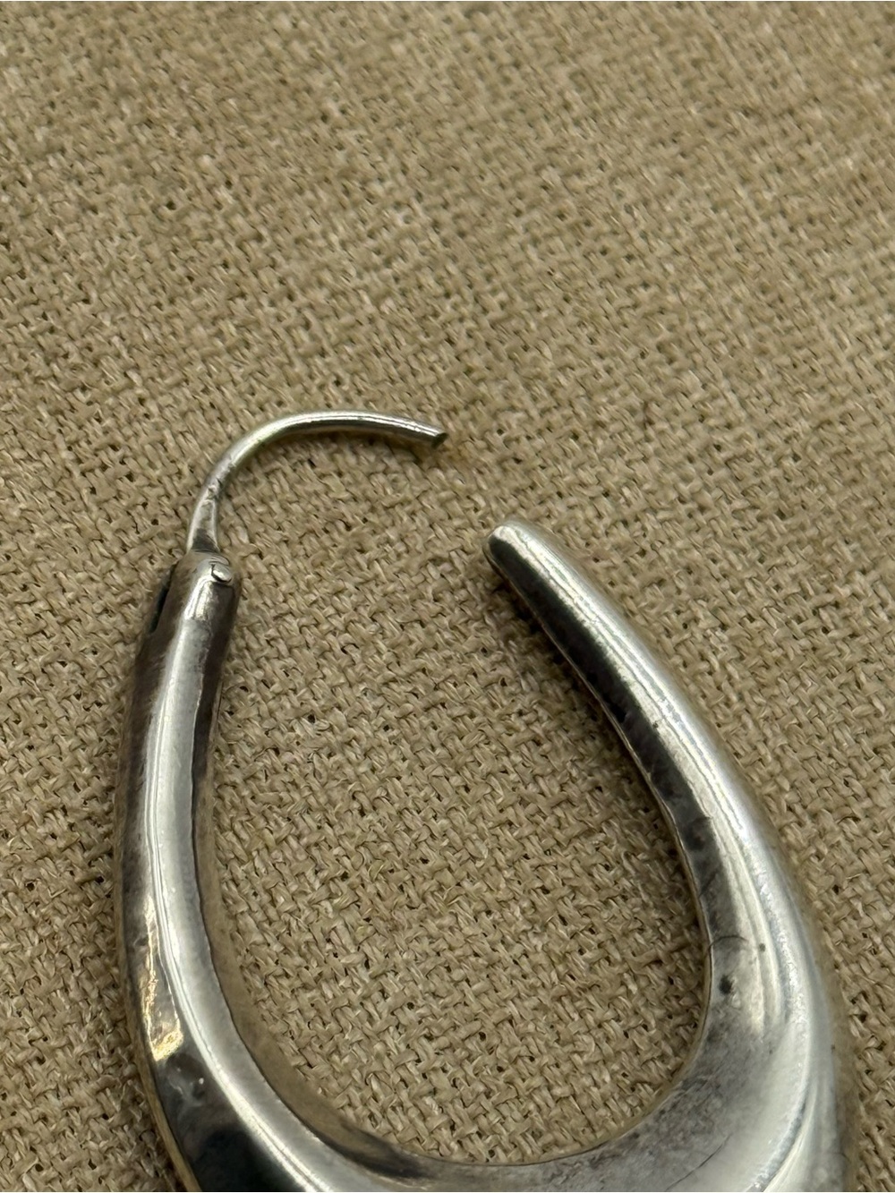 Sterling Silver Hoop Drop Earrings - Silver - Picture 8 of 8